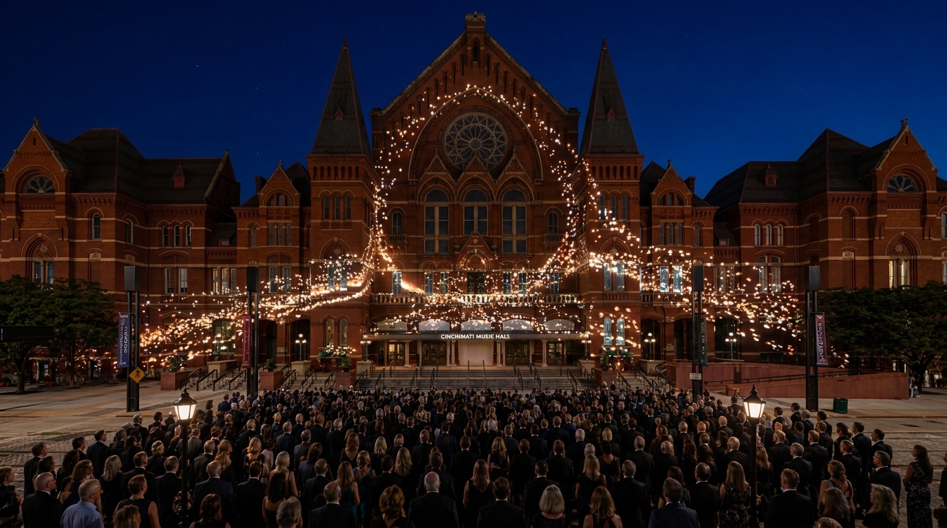Act IV variant: countless individual light points like footprints in a public square