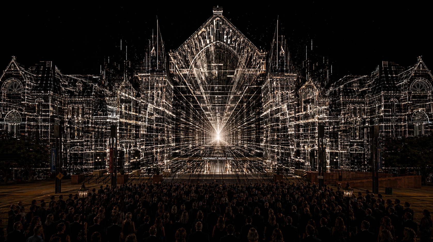 Act IV: Harvest style frame, one-point perspective tunnel into the rose window